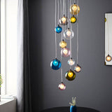 Fen 12Lt Pendant Ceiling Light Multi-Coloured - Comet Lighting