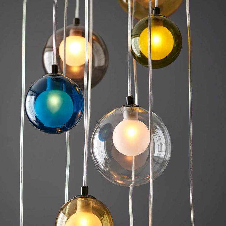 Fen 12Lt Pendant Ceiling Light Multi-Coloured - Comet Lighting