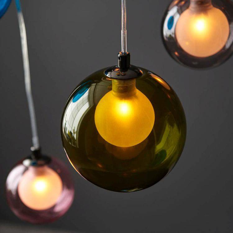 Fen 12Lt Pendant Ceiling Light Multi-Coloured - Comet Lighting