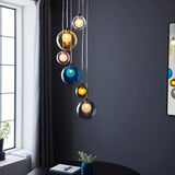 Fen 6Lt Pendant Ceiling Light Multi-Coloured - Comet Lighting