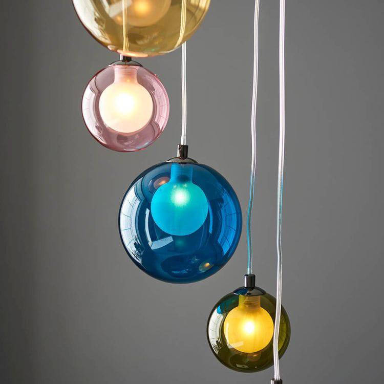 Fen 6Lt Pendant Ceiling Light Multi-Coloured - Comet Lighting