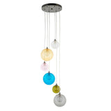 Fen 6Lt Pendant Ceiling Light Multi-Coloured - Comet Lighting