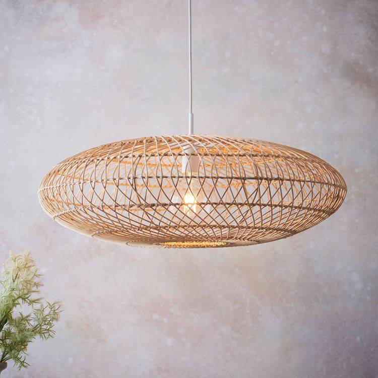 Gan Large Pendant Ceiling Light Natural Rattan - Comet Lighting