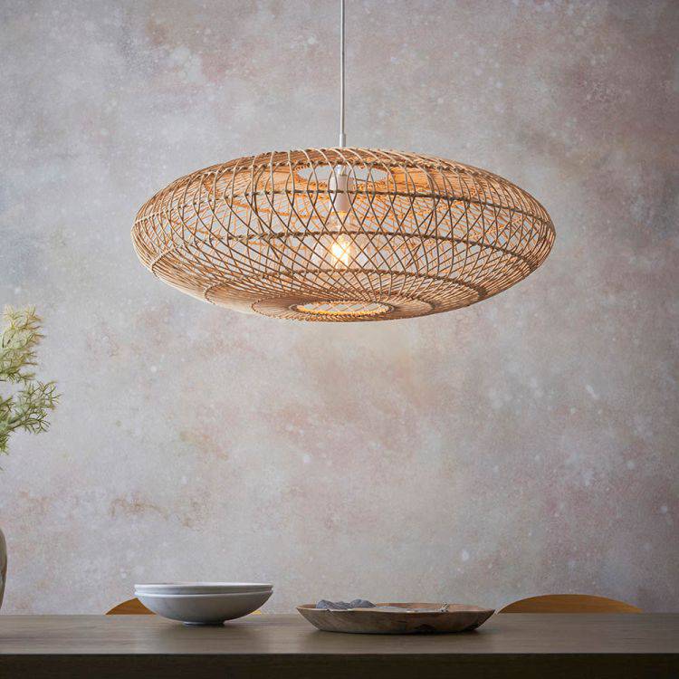 Gan Large Pendant Ceiling Light Natural Rattan - Comet Lighting