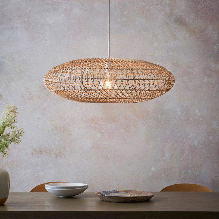 Gan Large Pendant Ceiling Light Natural Rattan - Comet Lighting