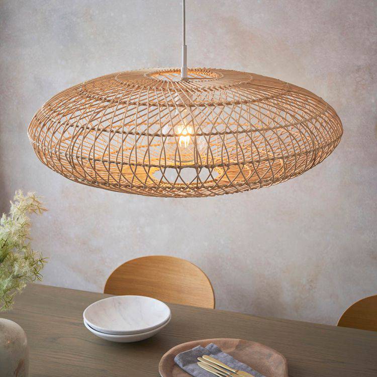 Gan Large Pendant Ceiling Light Natural Rattan - Comet Lighting