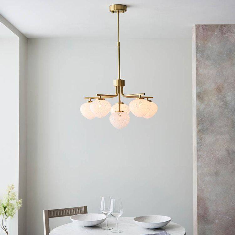 Ganges 6Lt Pendant Ceiling Light Satin Brass - Comet Lighting