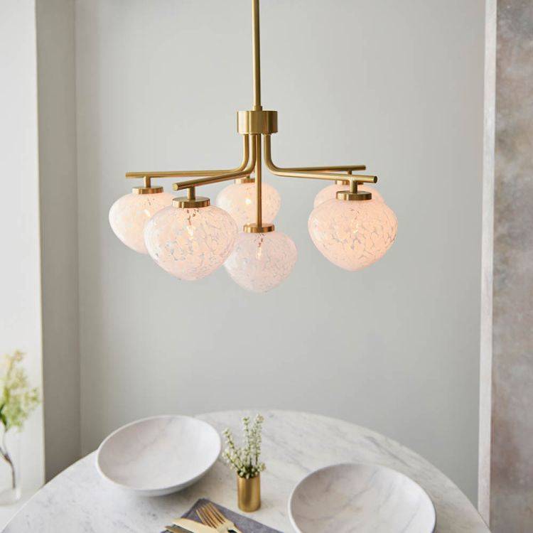 Ganges 6Lt Pendant Ceiling Light Satin Brass - Comet Lighting