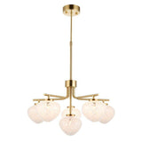 Ganges 6Lt Pendant Ceiling Light Satin Brass - Comet Lighting