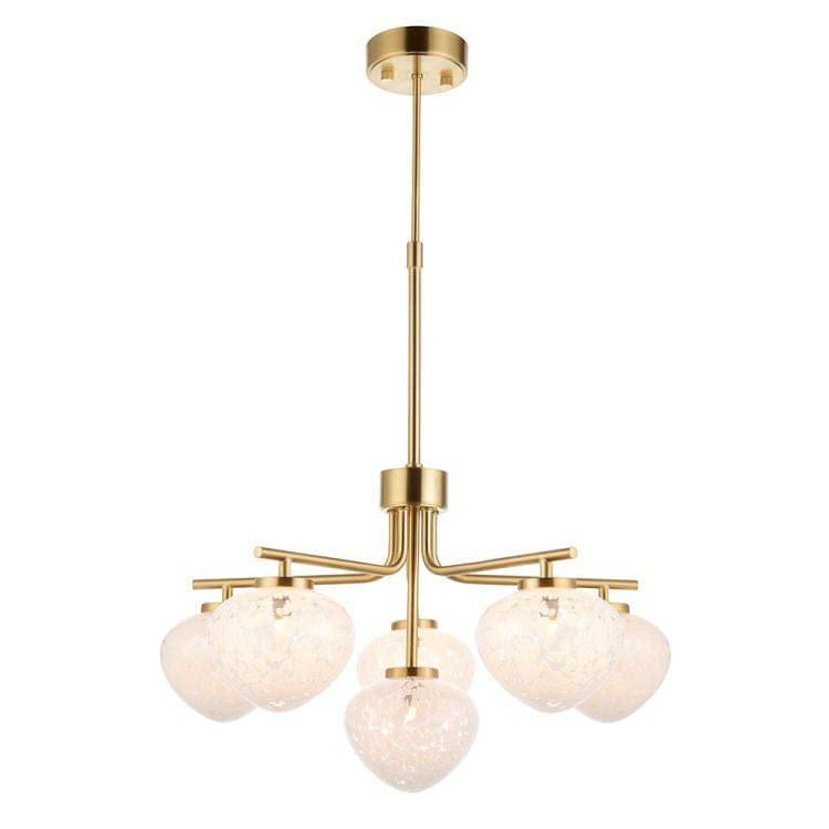 Ganges 6Lt Pendant Ceiling Light Satin Brass - Comet Lighting