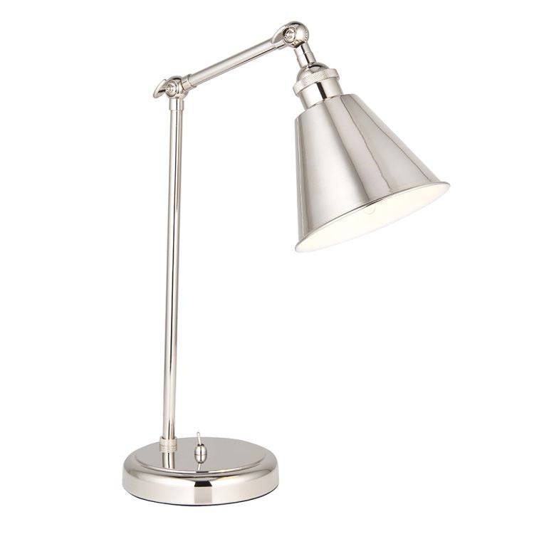 Glomma Table Lamp Bright Nickel - Comet Lighting