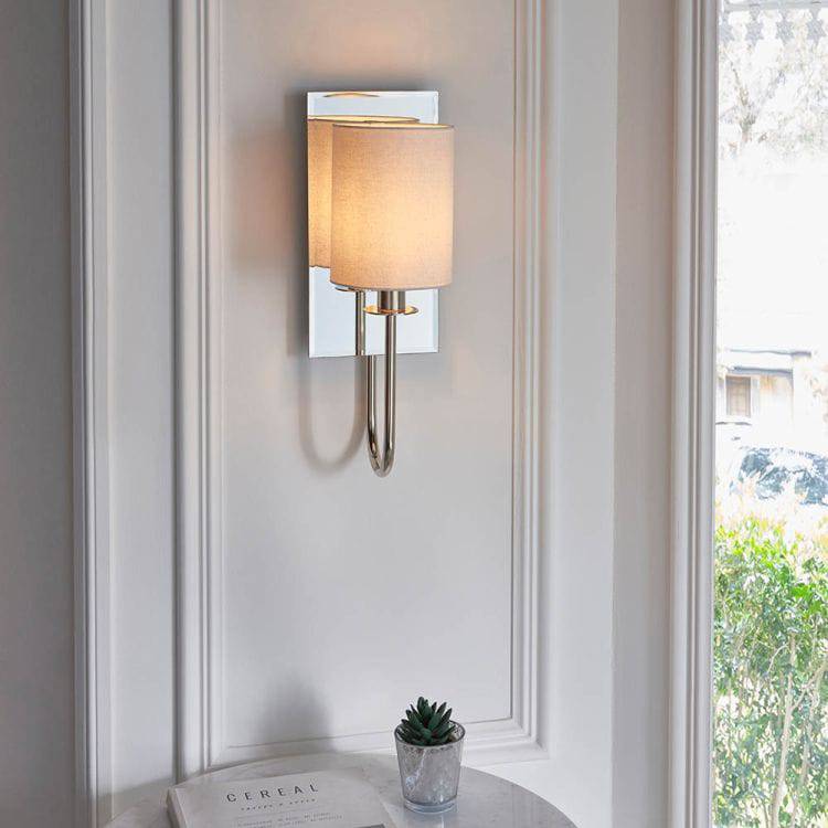 Hayes Wall Light Bright Nickel - Comet Lighting