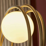 Hoopla 3Lt Pendant Ceiling Light Brushed Gold Paint & Gloss Opal Glass - Comet Lighting