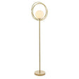 Hoopla Floor Lamp Brushed Gold Paint & Gloss Opal Glass - Comet Lighting