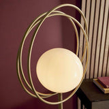 Hoopla Floor Lamp Brushed Gold Paint & Gloss Opal Glass - Comet Lighting