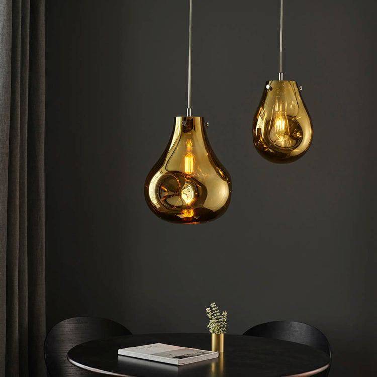 Huai Large Pendant Ceiling Light Gold - Comet Lighting