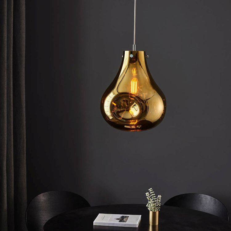 Huai Large Pendant Ceiling Light Gold - Comet Lighting