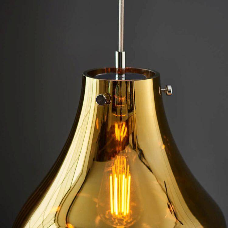 Huai Large Pendant Ceiling Light Gold - Comet Lighting