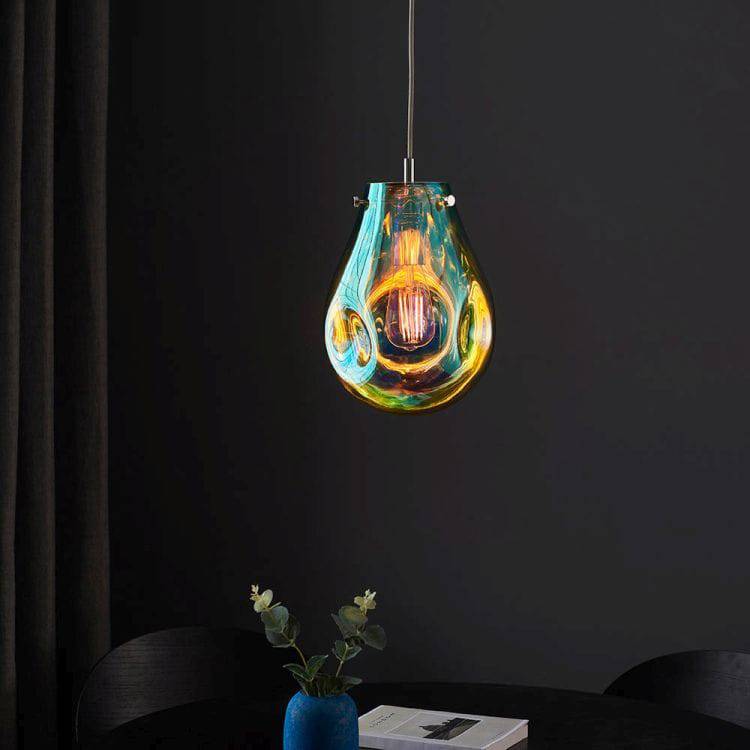 Huai Medium Pendant Ceiling Light Petrol - Comet Lighting