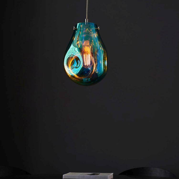 Huai Medium Pendant Ceiling Light Petrol - Comet Lighting