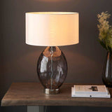 Ibar Touch Table Lamp Nickel & Grey - Comet Lighting