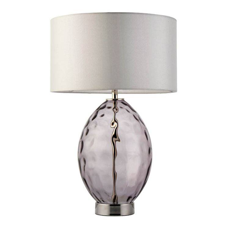 Ibar Touch Table Lamp Nickel & Grey - Comet Lighting