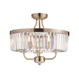 Iowa 3Lt Semi-flush Ceiling Light Antique Brass - Comet Lighting