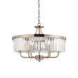 Iowa 6Lt Pendant Ceiling Light Antique Brass - Comet Lighting