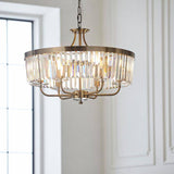 Iowa 6Lt Pendant Ceiling Light Antique Brass - Comet Lighting