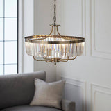 Iowa 6Lt Pendant Ceiling Light Antique Brass - Comet Lighting