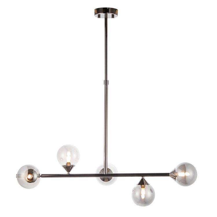 Kemi 5Lt Linear Pendant Black Chrome - Comet Lighting