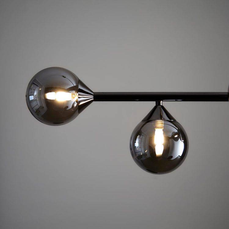 Kemi 5Lt Linear Pendant Black Chrome - Comet Lighting