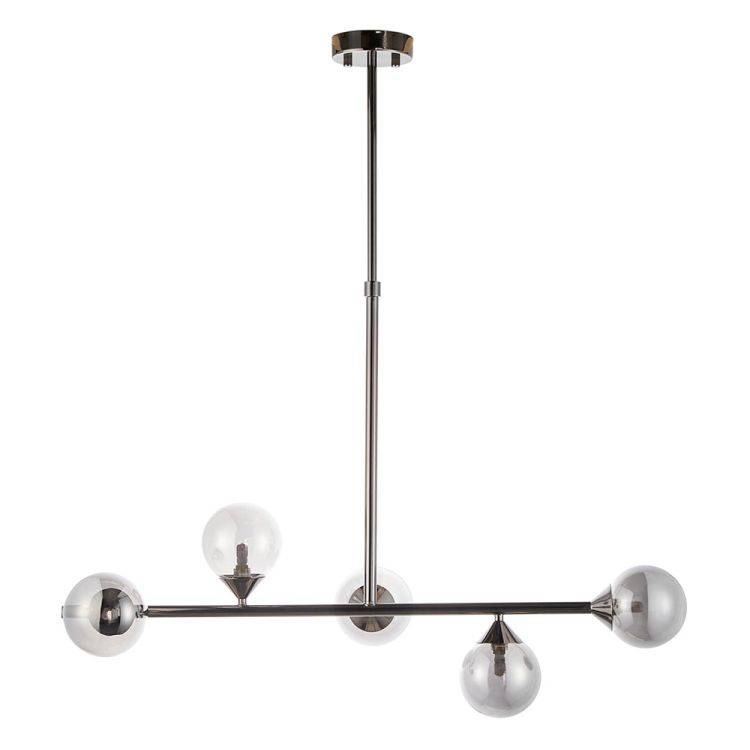 Kemi 5Lt Linear Pendant Black Chrome - Comet Lighting