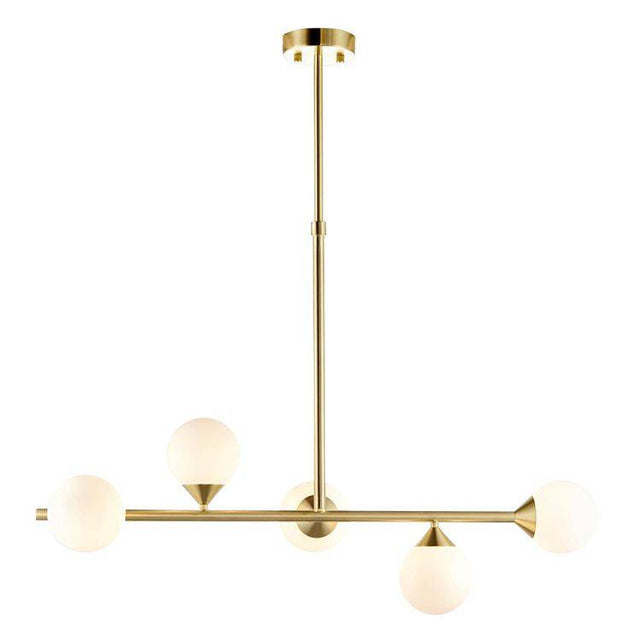 Kemi 5Lt Linear Pendant Brushed Gold - Comet Lighting