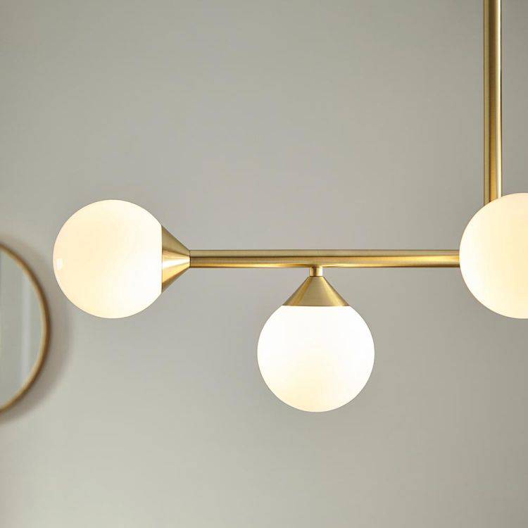 Kemi 5Lt Linear Pendant Brushed Gold - Comet Lighting