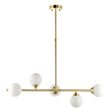 Kemi 5Lt Linear Pendant Brushed Gold - Comet Lighting