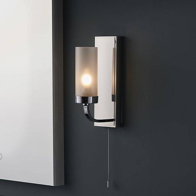 Kennet Wall Light Chrome Plate & Frosted Glass - Comet Lighting