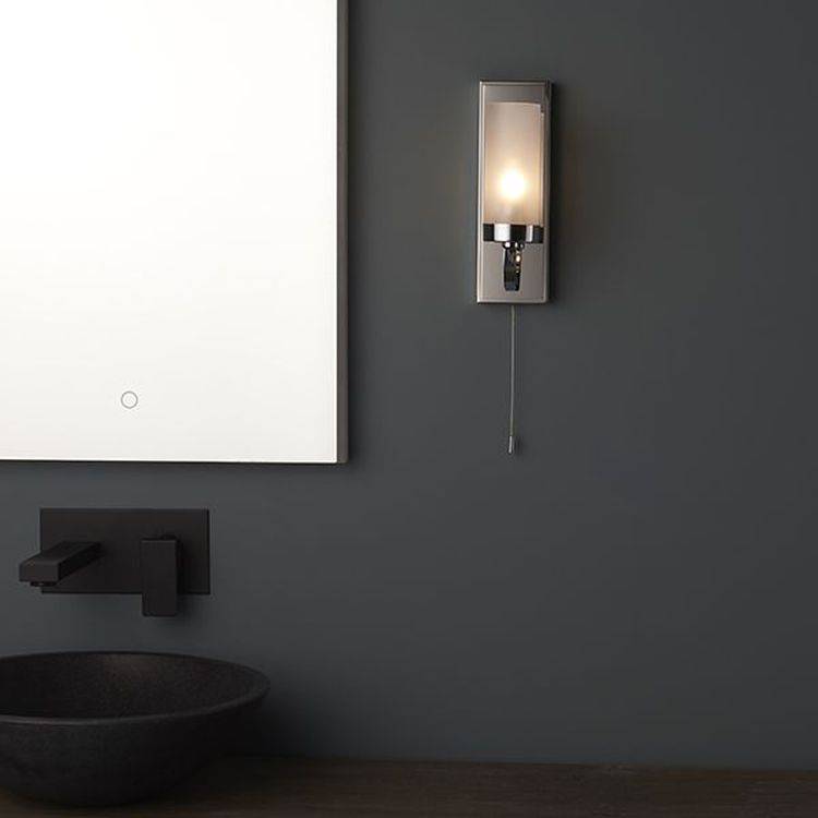 Kennet Wall Light Chrome Plate & Frosted Glass - Comet Lighting