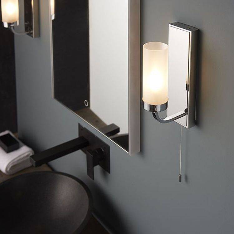 Kennet Wall Light Chrome Plate & Frosted Glass - Comet Lighting