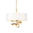 Koyukuk 3Lt Pendant Ceiling Light Gold Leaf w/ Ivory Shade - Comet Lighting