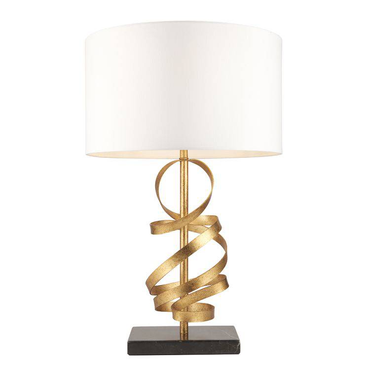 Koyukuk Table Lamp Gold Leaf w/ Ivory Shade - Comet Lighting