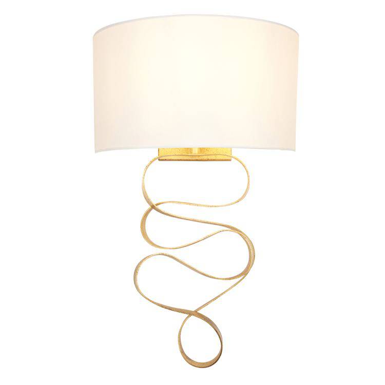 Koyukuk Wall Light Gold Leaf w/ Ivory Shade - Comet Lighting