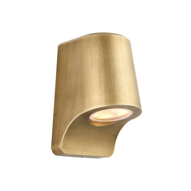 Lagan LED Exterior Wall Light Brushed Gold - Comet Lighting