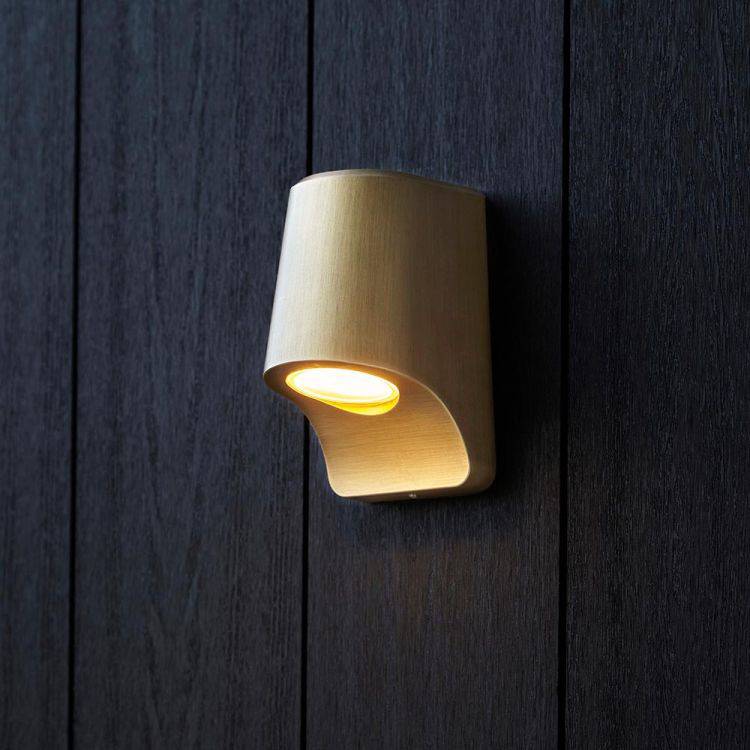 Lagan LED Exterior Wall Light Brushed Gold - Comet Lighting