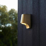 Lagan LED Exterior Wall Light Brushed Gold - Comet Lighting