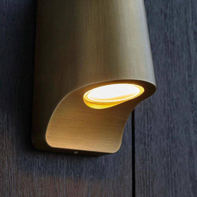 Lagan LED Exterior Wall Light Brushed Gold - Comet Lighting