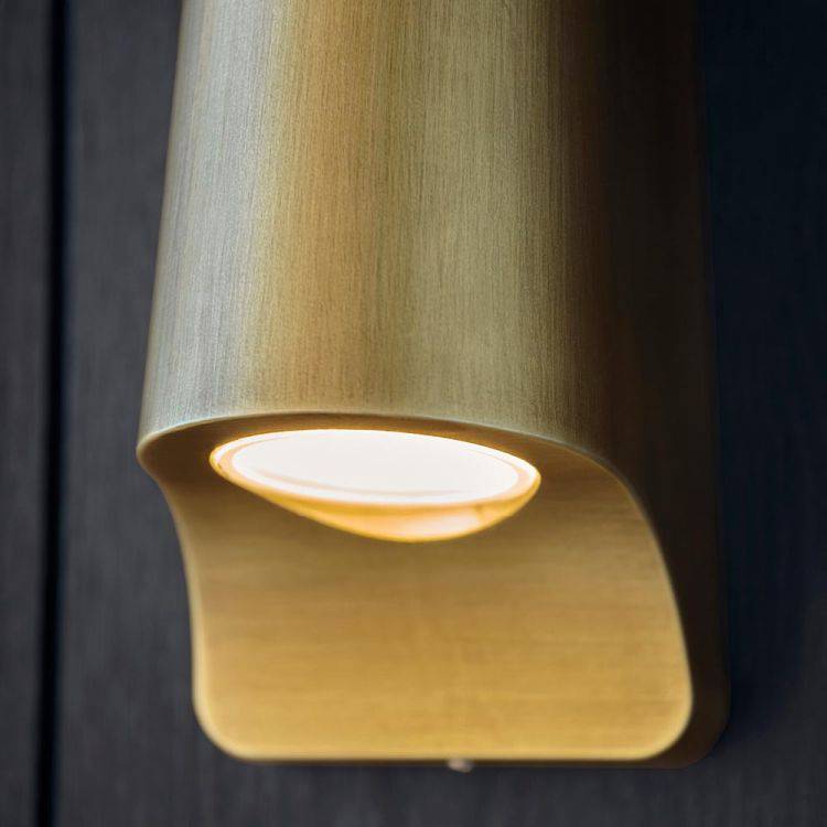 Lagan LED Exterior Wall Light Brushed Gold - Comet Lighting