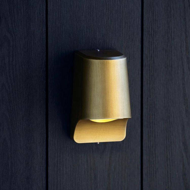 Lagan LED Exterior Wall Light Brushed Gold - Comet Lighting