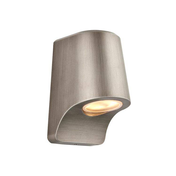 Lagan LED Exterior Wall Light Brushed Silver - Comet Lighting