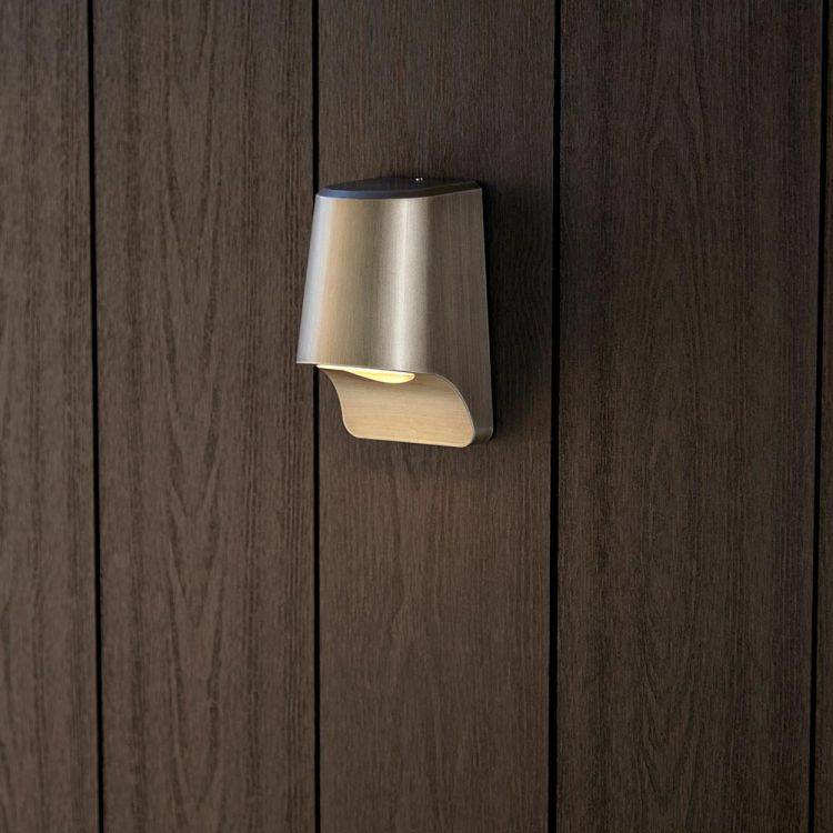 Lagan LED Exterior Wall Light Brushed Silver - Comet Lighting